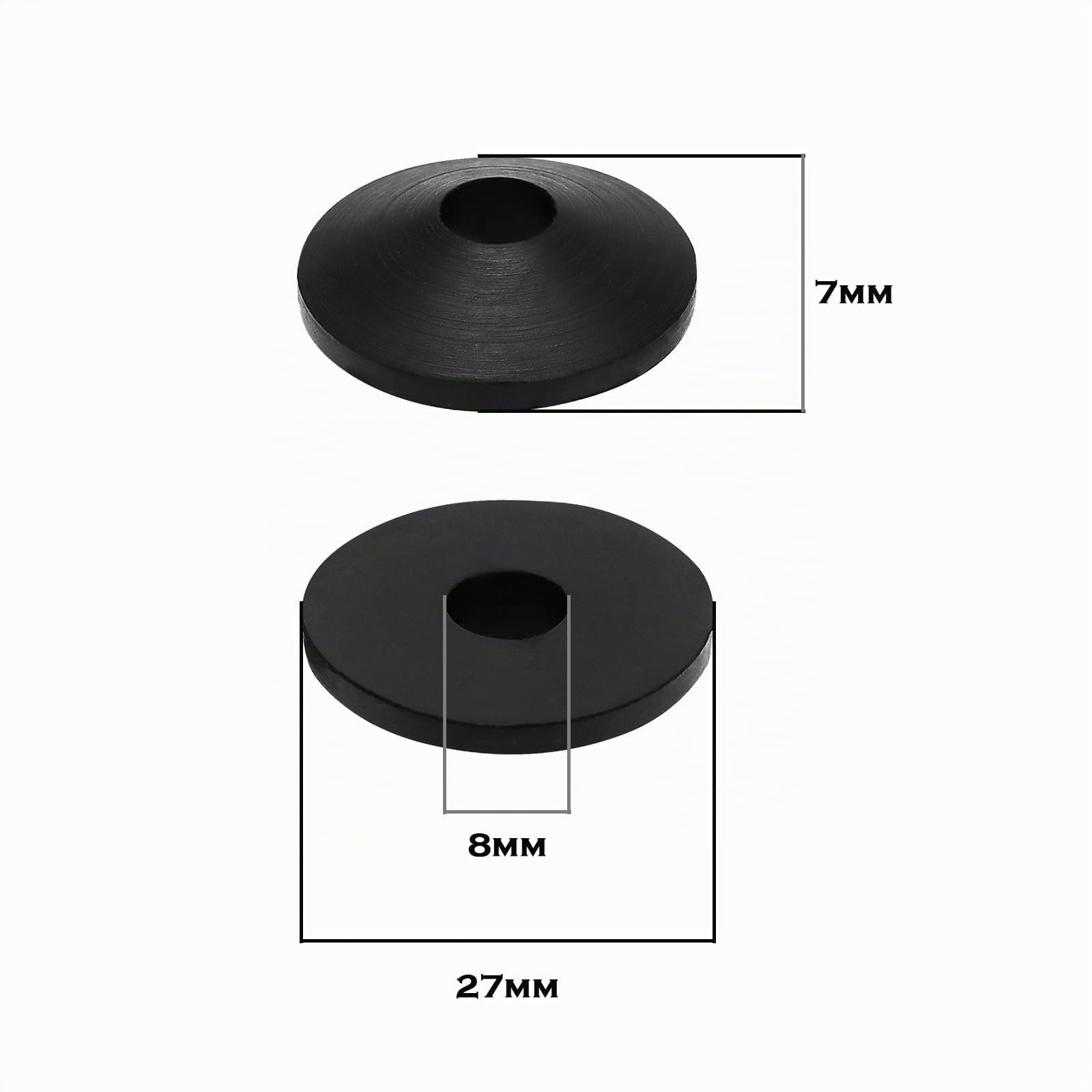 OTOTEC 12 x feste Dichtungen für WC-Sitz, rutschfeste schwarze Gummi-Unterlegscheiben