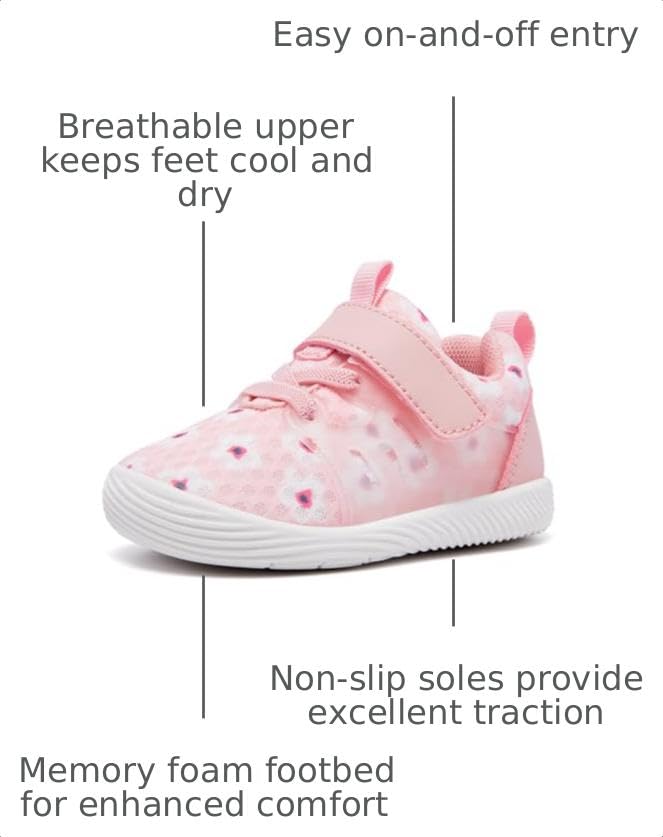 Image of MORENDL Toddler Sneakers Baby Boys & Girls Barefoot Shoes Lightweight Breathable Walking Running Tennis Athletic Sport Shoes
