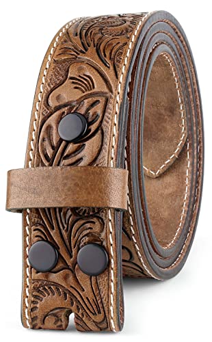 Image of F&L CLASSIC Western Belt without buckle for men - Full Grain Leather Cowboy Belts for jeans - One Piece Leather strap belt