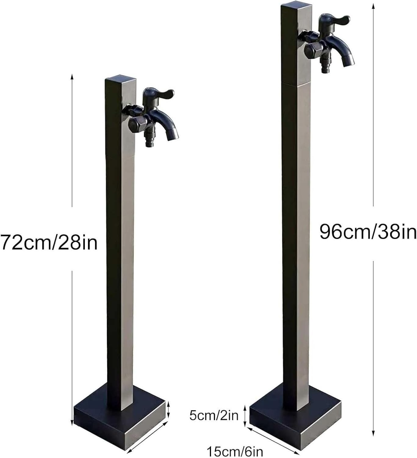 Stainless Steel Garden Water Column - Freestanding Decorative Vertical Water Feature for Irrigation, Washing & Fountains - Durable Outdoor Fixture