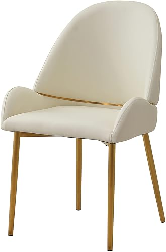 Miniatura 6 de Runboll Juego de 2 sillas de comedor de piel sintética para cocina de mediados de siglo con patas de madera maciza y relleno de esponja