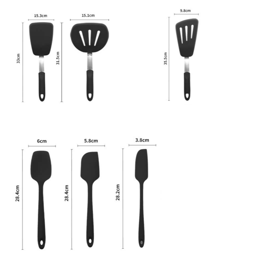Spatola da cucina, 7 pezzi set di utensili da cucina in silicone utensili da cucina cucchiaio da cucina antiaderente spatola in silicone set di spatole per crema per torta