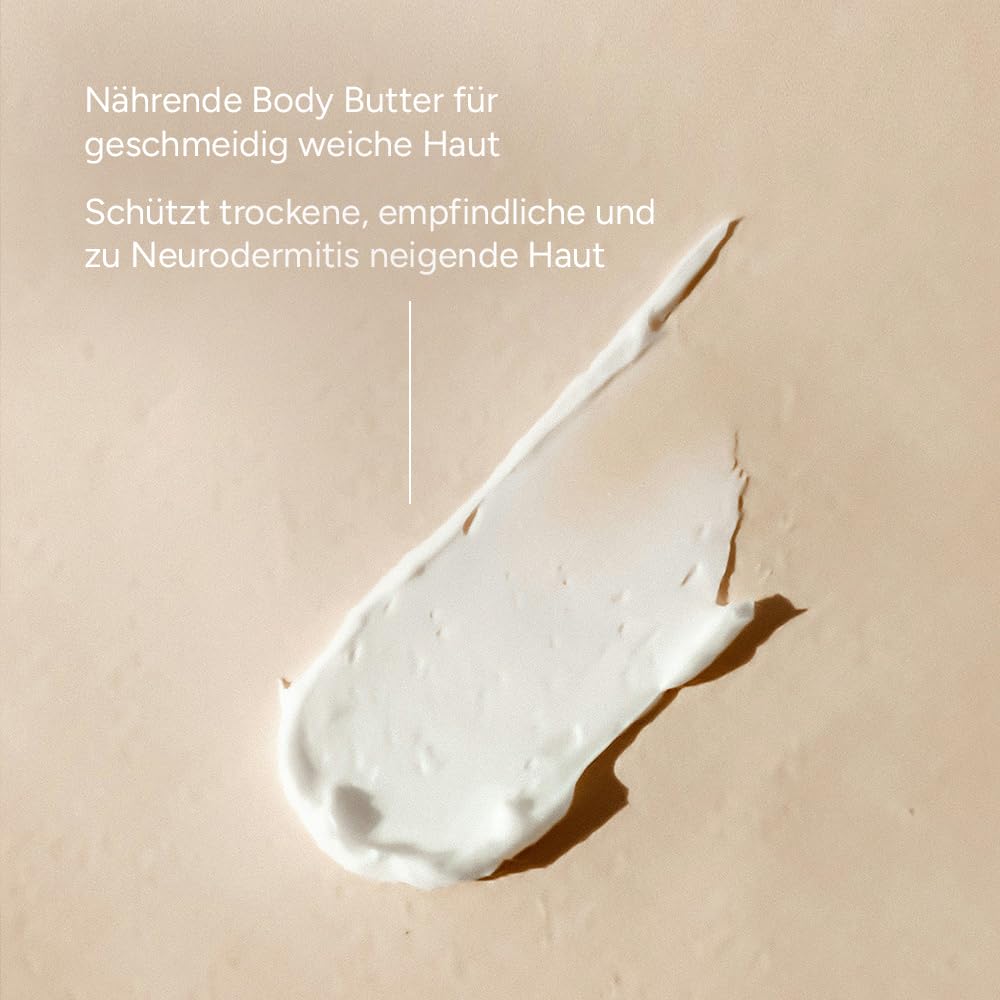 JUNGLÜCK Ceramide Body Butter - Vegan | Nährende Körperpflege schützt trockene, empfindliche und zu Neurodermitis neigende Haut - duftneutrale Body Butter mit 5 Ceramiden und BIO Mangobutter