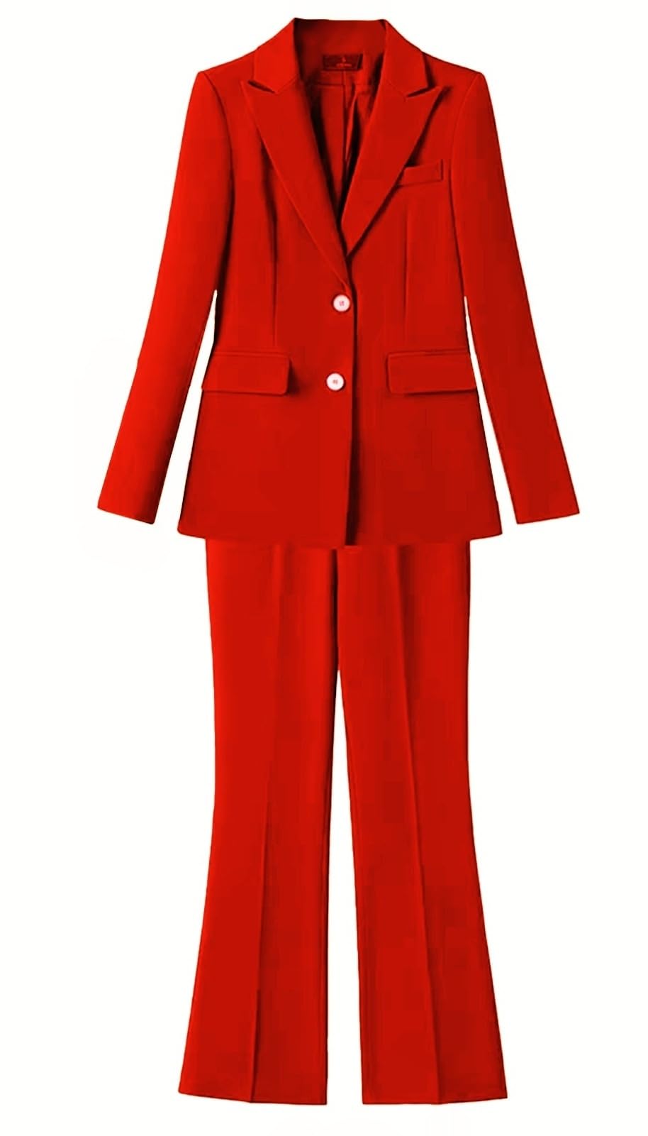 Womens 2 Piece Pants Suit 2 Buttons Blazer Professiona Pantsuits Set Casual Office Work Outfits