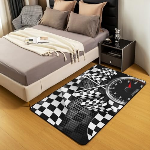 Tapete decorativo geométrico negro y blanco 150x200 cm miniatura 4