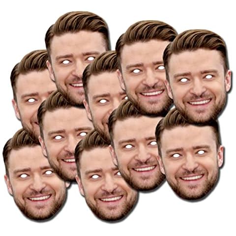 Personalised Photo Face Masks - DIY or Ready To Wear - Custom kits For Hen do, stag do, birthday party - 10 Masks DIY Cover