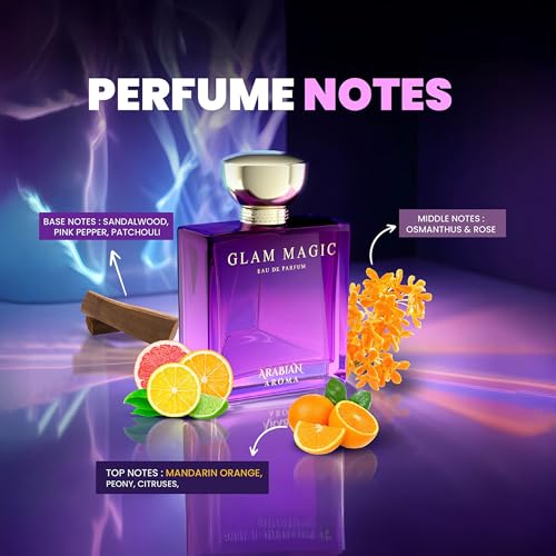 Image of Arabian Aroma Glam Magic Women's Perfume | Long Lasting Perfumes for Women | Floral Perfume -Women and Girls' perfume | Eau De Parfum (100ml)