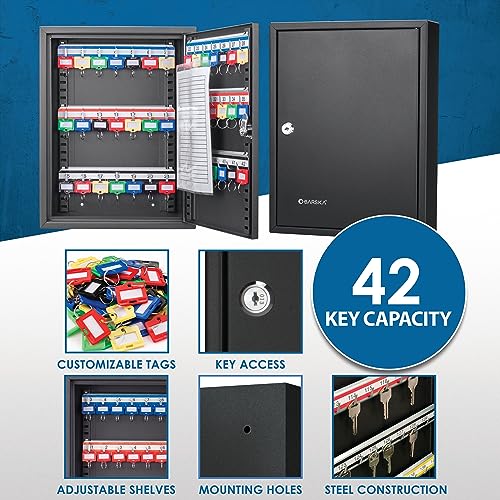 Barska Optics 42 Key Adjustable Key Lock Box Black