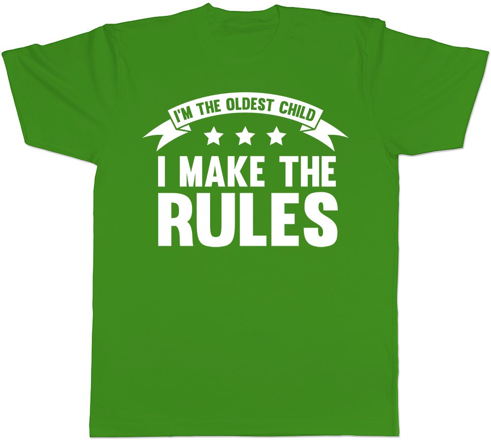 Shopagift I'm the Oldest Child, I Make the Rules Funny Mens Short Sleeve T-Shirt Green