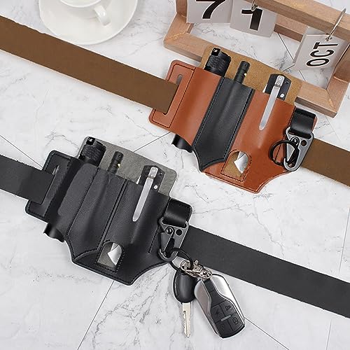 VKSG Acessórios de cinto tático edc bolsa de ferramentas de couro porta-chaves de couro protetor de