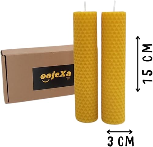 Miniatura 3 de Velas de cera de abejas puras%100% Velas de cera de abejas Decoración del hogar Velas de cera de abeja amarilla Vela hecha a mano Vela de pilar