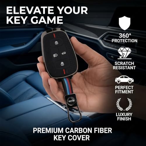Image of Coll of Fest Luxury Metal Silicon Key Cover Compatible with Tata Nexon | Punch | Safari | Harrier | Altroz | Tigor EV | Tiago EV | Curvv | EV - 4 Button Smart Key Glow in the Dark