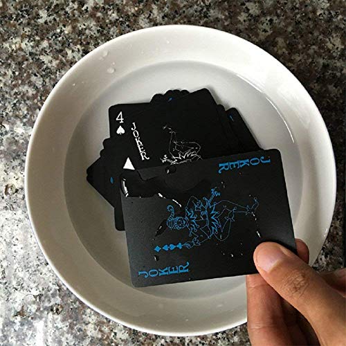 Image of Royals Black Waterproof Playing Cards Deck | Durable Plastic Poker Cards for Rummy Bridge Games | Premium Smooth Finish Washable Cards | Unique Black Design for Parties Travel Casino Style Card Games