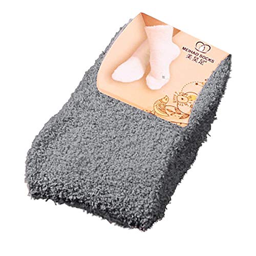 HHMY SchlafSocken Damen Dicke Kuschelsocken Damen Flauschig Einfarbige HausSocken Winter Warme Socken Flauschige Gestrickte Socken PlüschSocken BettSocken Hohe Socken Winter Warme Socken Weihnachts Cover