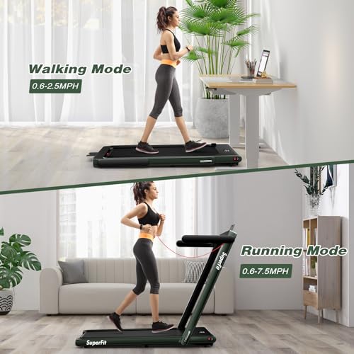 Image of Goplus 2 in 1 Folding Treadmill, 2.25HP Superfit Under Desk Electric Treadmill, Installation-Free with Remote Control, APP Control and LED Display, Walking Jogging for Home Office