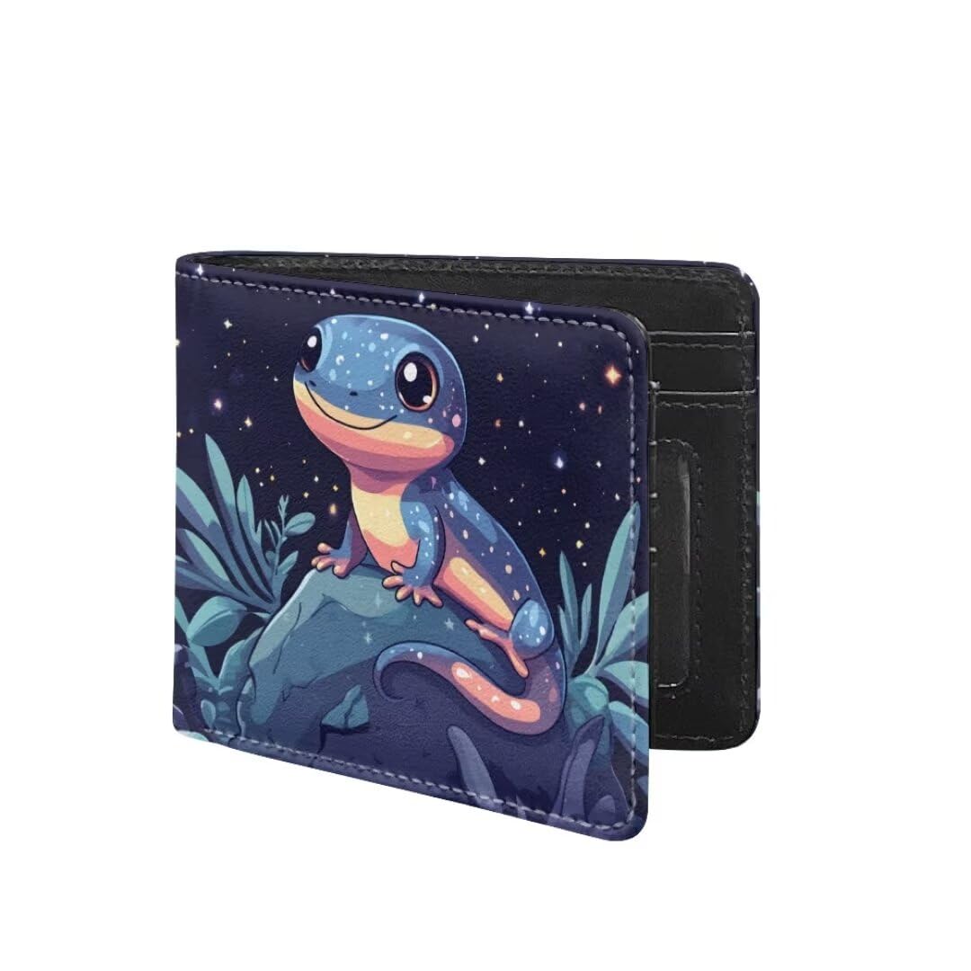 Coldinair Lizard Kids Wallet for Boys Novelty Leather Boys Wallet for Kids 4-12,Cartoon Credit Card Cash Id Holder Cool Slim Bifold Small Coin Purses for Youth Teenager