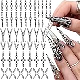 70 Stück Punk Kreuz Gürtel Nail Charms Y2K Metall Gothic Belts Nageldesign 3D Retro Silber Schwarz Goth Nagelcharms Set DIY Cool Nieten Nagelschmuck Charms Nägel Zubehör Nail Supplies Nailart