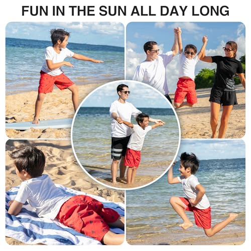 Image of Kanu Surf Boys' Victor Stripe Quick Dry Beach Board Shorts Swim Trunk