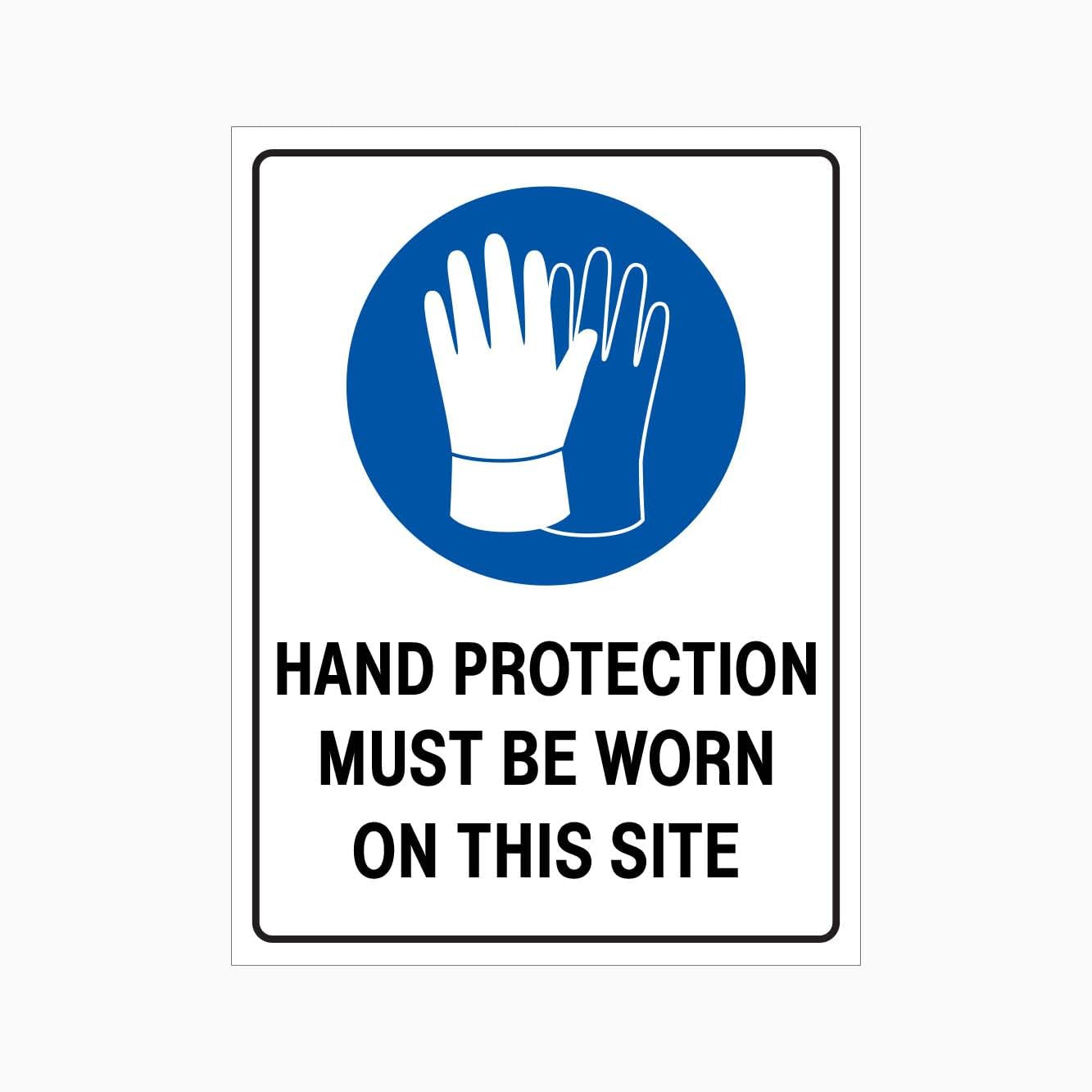 HAND PROTECTION MUST BE WORN ON THIS SITE Sign PPE Metal Tin Sign 8 x 12 inch for Industrial & Commercial Series