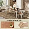 AMERLIFE 6-Piece Farmhouse Dining Table Set, 59" Wooden Table with 4 Chairs & Bench, Kitchen & Dining Room Set for 6, Space-Saving Rustic Dining Set, Walnut & Beige #3