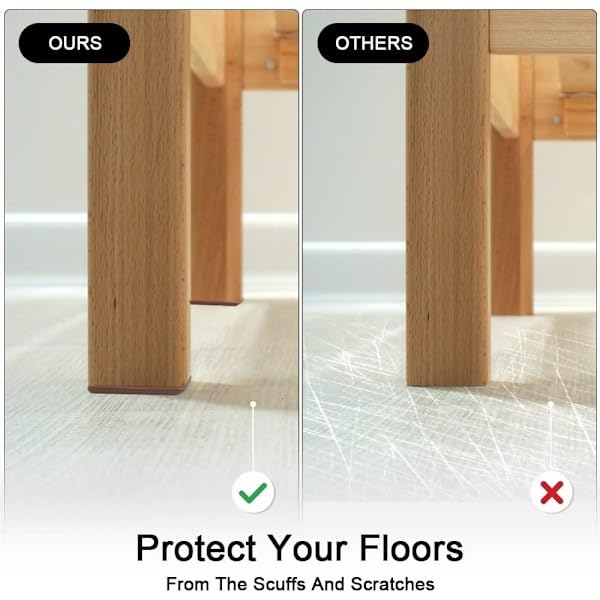Image of MaruHub 4Pcs Non Slip Furniture Pads for Hardwood Floors - Furniture Leg Protectors for Chair, Table, Sofa - Self Adhesive Silicone Pads to Prevent Floor Scratches & Reduce Noise (4 x 4 cm)