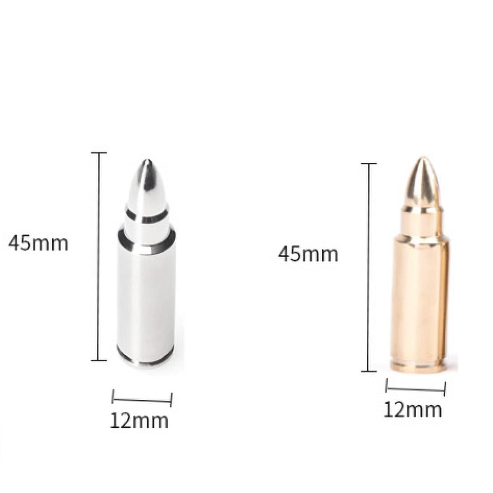 Bullet Whisky Stones Cool Gadgets Cubitos de Hielo de Acero Inoxidable, Piedras de Enfriamiento Reutilizables para Whisky, Mantener la Bebida Fría por Más Tiempo,Silver