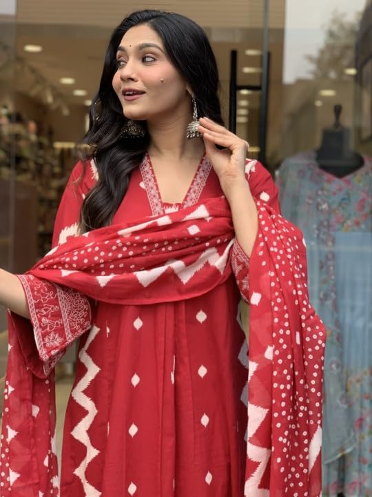 Image of KLOSIA Viscose Women Printed A-Line Kurta Pant with Dupatta