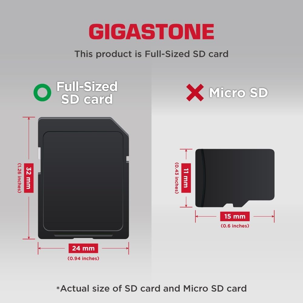 GIGASTONE - Scheda di memoria SD da 128 GB, 4K Camera Extreme, A2 V30 U3 C10 SDXC ad alta velocità, compatibile con fotocamere digitali Canon Pentax Kodak Olympus