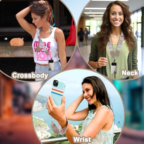 Image of XANGNIER Clip and Go Strap for Phone with Wallet Crossbody, Phone Strap with Zippered Wallet, Adjustable Anti Theft Cellphone Lanyard for Women, Cellphone Chain Accessories,Multicolor 21