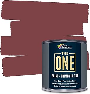 THE ONE All-In-One Paint & Primer - Deep Red Matte, 33.8 Fl Oz/1 L | 1 Coat Formula | Easy Indoor & Outdoor Decorating for Home & Garden Walls, Floors & Furniture | Water-Based & Low VOC