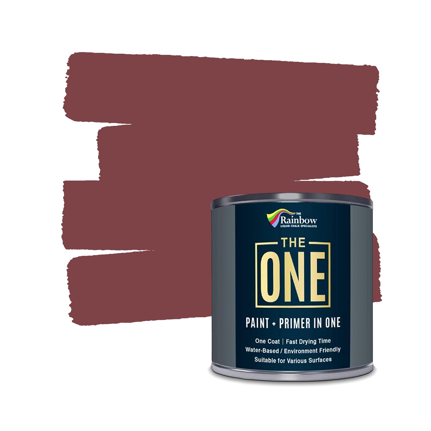 The ONE All-In-One Paint & Primer - Deep Red Satin, 2.5 L | Multi-Surface 1 Coat Formula | Easy Indoor & Outdoor Decorating for Home & Garden Walls, Floors & Furniture | Durable, Water-Based & Low VOC — image 1