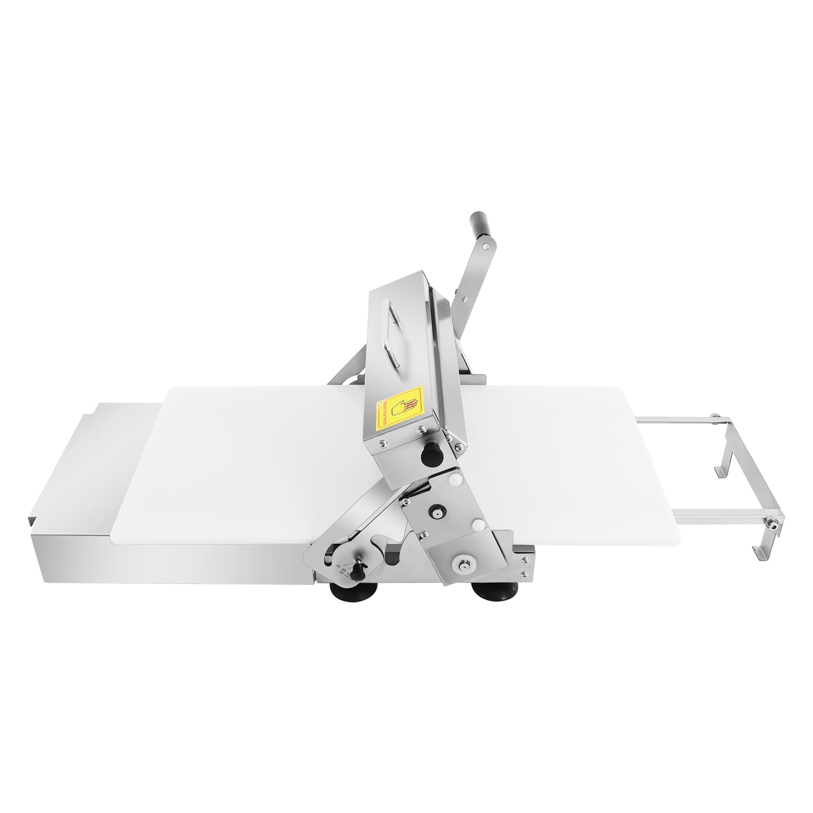 Teigausrollmaschine manuell Mit Einstellbarer Dicke Edelstahl Manuell Pizza Teigausroller Pizzateigroller Manuelle Teigstärke mit Stärkeeinstellung 0-25mm Edelstahl rutschfeste Füße