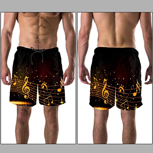 Short de plage séchage rapide JDEZ avec imprimé notes de musique confort
