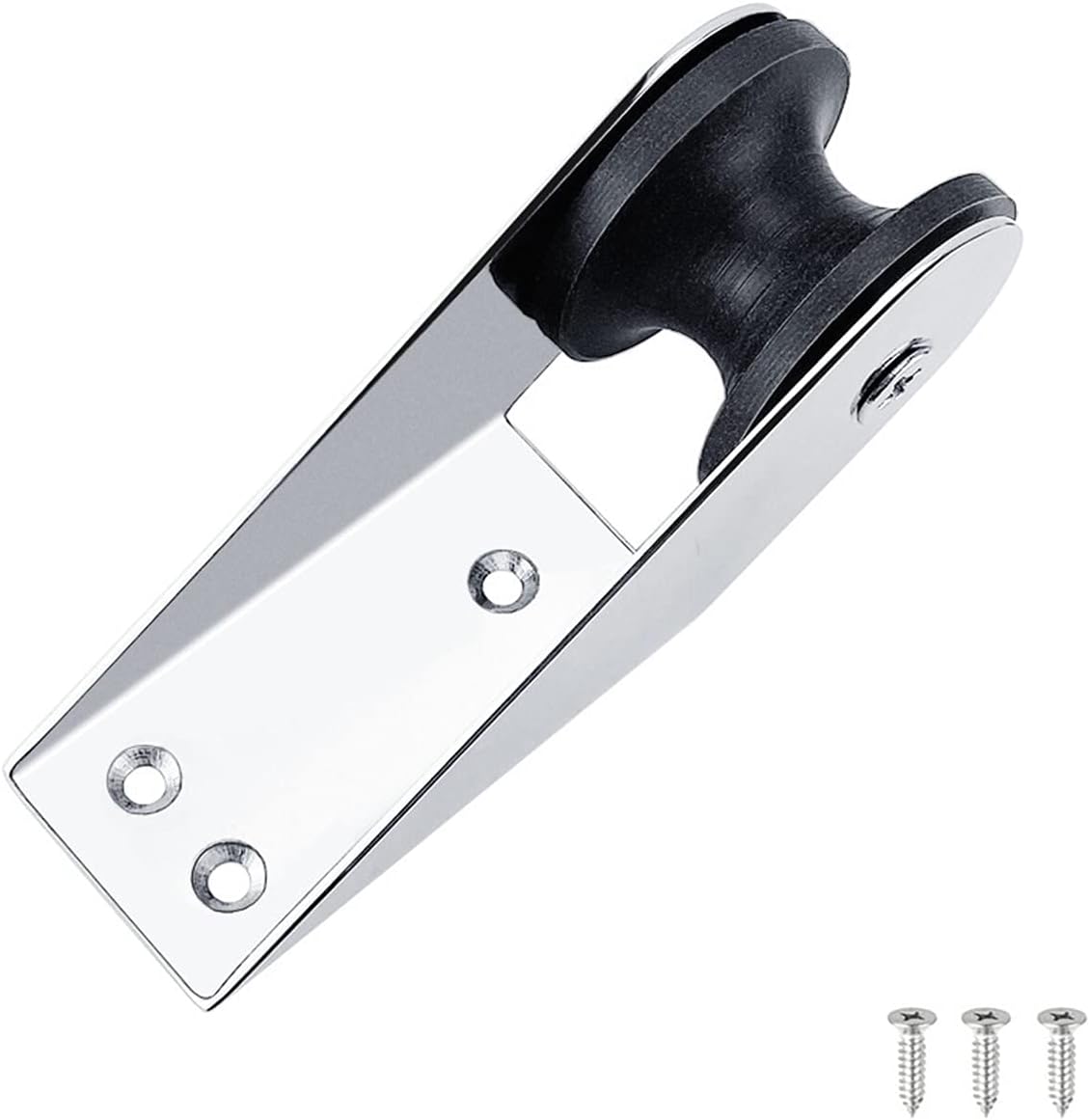 Mirror Marine Grade Stainless Steel 316 Boat Bow Anchor Roller Bracket Yacht Lift Roller with Rubber Wheel for Fixed Anchor