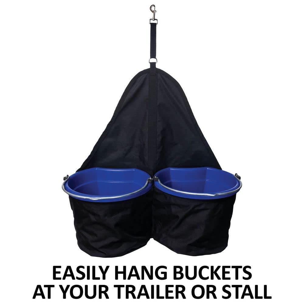 Dura-Tech Scratchless Double Bucket Holder | Scratchless Double Bucket Holder | Easy Hanging | Double Capacity | Quick Application | Durable 1200D Poly Shell | Versatile Usage | Color Black