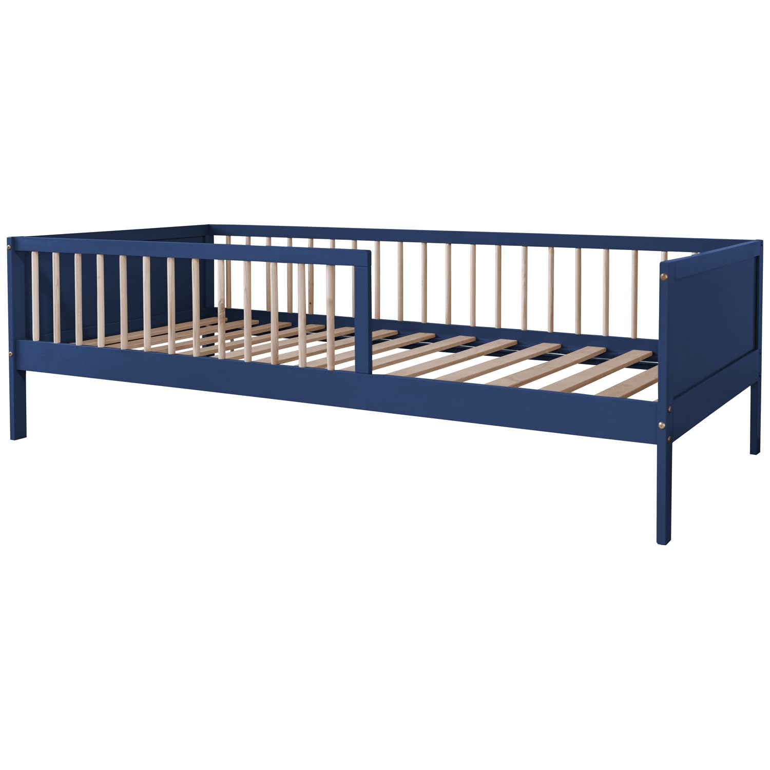 Happy Garden Cama Infantil Adam, tamaño 190x90cm, con somier Estructura de Madera Azul Oscuro, fácil de Montar Una excelente opción para Crear un Dormitorio Infantil Alegre y Acogedor.