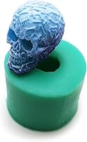 Vista 2 de Molde de silicona de calavera 3D, moldes de cera para aromaterapia, moldes para hacer jabón, moldes de chocolate, fondant, pudín, pastel