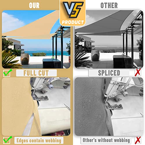 Love Story 12' X 16' Rectangle Sun Shade Sail Canopy Uv Block Sun Shade For Outdoor Patio Garden Backyard, Sand (We Make Custom Size) #TOP4