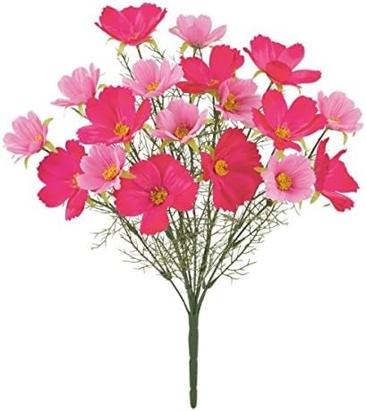 Amazon コスモスブッシュ 18 ビューティー Flb8078bea コスモス 秋桜 秋の造花 造花 ブッシュ 束 アートフラワー 造花 オンライン通販