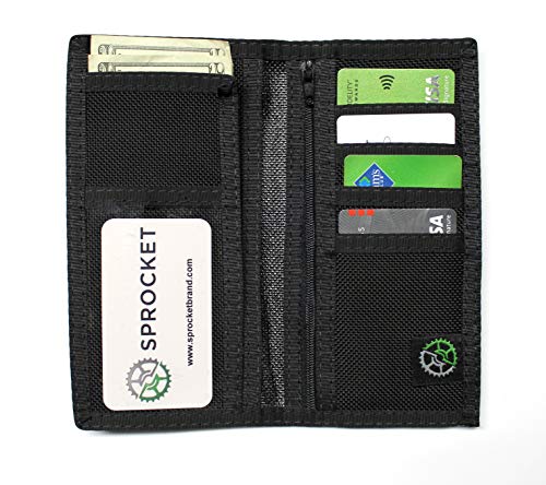 Sprocket Men's Nylon Executive Bifold Long Checkbook Wallet (Black Ballistic)2