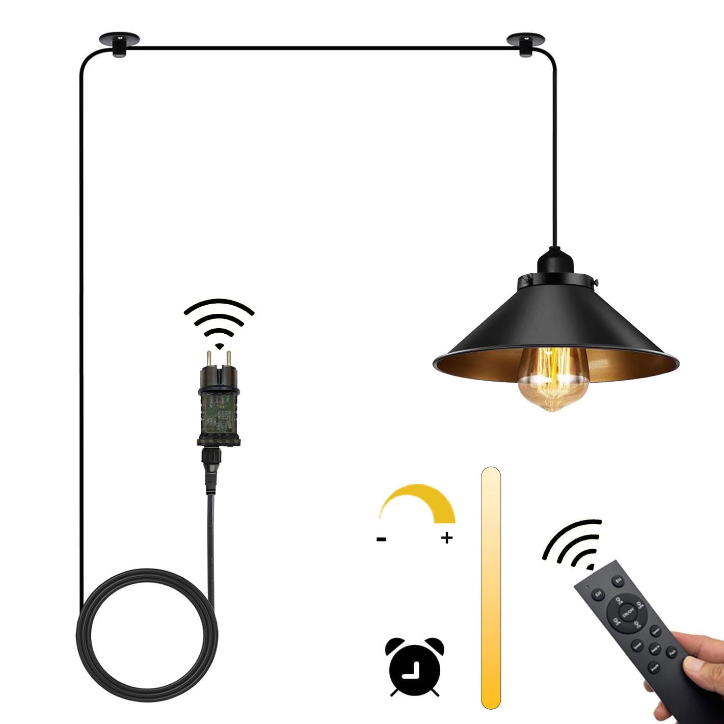 DIY Hängeleuchten-Set Mit Vintage-Hanfseilkabel, E27 Fassung & Schalter, 2x 4.5m – Für Küche, Keller, Loft