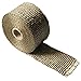 LEDAUT Heat Shield Insulation with Ties for Pipe 16' Roll Titanium Motorcycle Exhaust Tape Thermal Protection