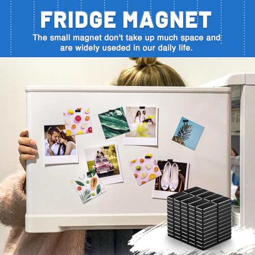 Image of MIKEDE 210 Pack Small Neodymium Bar Magnets with Adhesive Backing Black | Rare Earth Fridge Magnets Heavy Duty, Metal Powerful Magnet for Craft, Whiteboard, Garage, DIY 10x5x2 mm