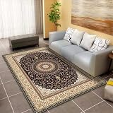 Kunsen Alfombra para Habitacion Alfombra Despacho Geométrico Floral Retro 100X200Cm Alfombras Niños Gris