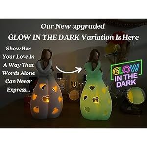 Daughter Gifts from Mom - Glow in The Dark Candle Holder Statue W/Flickering LED Candle - Unique Mother's Day, Christmas, Birthday Gifts Ideas, Mama Regalos - Greeting Card Included - Hand Painted Daughter Gifts from Mom Glow in The Dark Candle Holder Statue WFlickering LED Candle Unique Mothers Day Christmas Birthday Gifts Ideas Mama Regalos Greeting Card Included Hand Painted