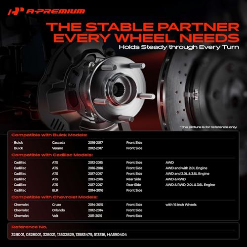 A-Premium 2 x Wheel Bearing and Hub Assembly with 5-Lug Compatible with Chevy Cruze 2014-2015, Volt 2011-2015, Orlando 2012-2014, Buick Verano 2012-2017, Cascada 2016-2017 by A-Premium - Used condition - Image 2