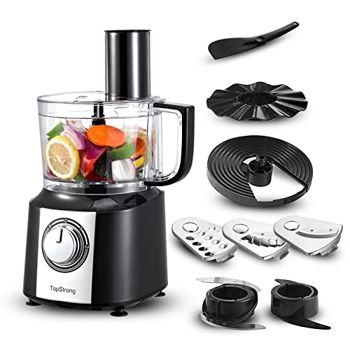 Food Processor, TopStrong 6-in-1 Food Processor and Blender with Chopping Slicing Shredding Kneading...