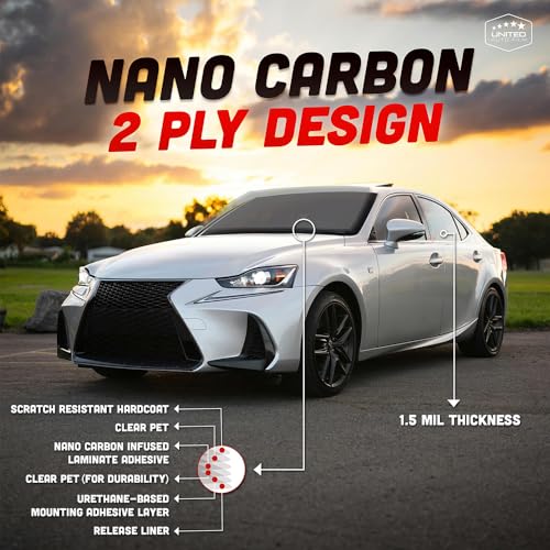 United Nano Carbon 2Ply Window Tint Film - 20" x100', 35% VLT Scratch Resistant, High Clarity, 99% UV Block – Privacy & Interior Protection Film for Car, Truck, SUV, Home – Heat & Glare Control - Image 3