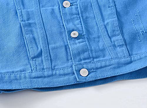 Image of Lazutom Men's Sleeveless Denim Vest Casual Slim Fit Ripped Classic Button Down Jean Jacket