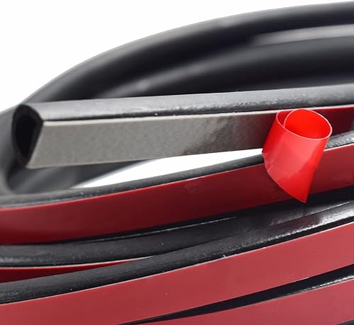 Miniatura 7 de KX Automotive - Sello universal en forma de D para puerta, 0.47 pulgadas de alto x 0.55 pulgadas de ancho, burlete de goma EPDM, autoadhesivo, para